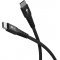 Goobay USB-C textilk�bel 0,5m 60 W 3 A fekete f�m csatlakoz�val
