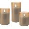 Goobay 3db/csomag LED val�di viaszos gyertya �vegben arany �ttetsz� timer funkci�val
