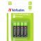 Verbatim el�re felt�lt�tt AAA (mikro) akku 1.2V 1000mAh 4db/csomag NiMH