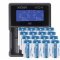 Helyettes�t� akku CR123A 3,7V 850mAh 16db/csomag LCD gyors t�lt� �s 2db t�rol�doboz Li-Ion