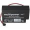 Multipower MP0.8-12H 12V 800mAh Molex 43025-200 fekete csatlakoz� akku AGM �lom-zsel�s