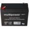 Multipower MP7-6S WP7-6S 6,0V 7000mAh akku AGM �lom-zsel�s