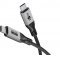 Goobay USB-C k�bel USB4 2.0 1m 240W 5A 80Gbit/s textilbor�t�s fekete ez�st