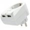 euro dug�s fali aljzat 2x USB 5V 2100mA feh�r gyermekz�rral t�lfesz�lts�g-v�delemmel piros LED