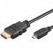 Micro HDMI - HDMI k�bel High Speed Ethernet 1,5m A > D aranyozott �rintkez�k