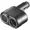 12-24V 2in1 mini aut�s adapter 2A 2x szivargy�jt� aljzat fekete