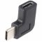 USB-C 90�-os adapter fekete USB-C aljzat USB-C dug� 5 Gbit/s