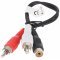 Audio-video k�bel 0,2m 1x RCA (cinch) aljzat 2x RCA (cinch) dug�