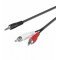 Audio-video k�bel 0,5m 3,5mm sztere� jack dug� 2x RCA (cinch) dug�