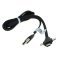 USB flachband adatk�bel 3in1 iPhone Micro-USB USB-C 1m fekete