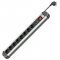 H�l�zati eloszt� t�lfesz�lts�gv�delemmel 8x f�ldelt aljzat 1,5m 3500W ez�st/fekete