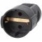 Schuko v�d��rintkez�s kupplung fekete csavaros VDE-jel