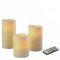 LED gyertyaszett sz�nv�lt�s t�vir�ny�t�s 3db/csomag 10cm/12,5cm/15cm CR2025+9xAA elemekkel