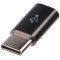 Adapter Micro-USB 2.0 aljzat USB Type C (USB-C) dug� fekete