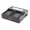 Axcom dupla asztali LCD t�lt� Canon LP-E6 vide�kamera akkuhoz 8,4V/12,6V/16,8V USB