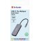 Verbatim USB-C Pro Multiport Hub CMH-09 9 port HDMI 4K RJ45 SD microSD USB-C k�bel 15cm