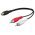 Goobay audio Y-k�bel adapter 0,2m 1x cinch aljzat 2x cinch dug�