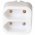 Multistekker 2x Euro feh�r 2-csatlakoz�s aljzatadapter
