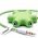 Audio splitter / jack fej, f�lhallgat�, hangjel eloszt� 5 portos adapter (3,5mm) z�ld
