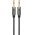 3.5mm Stereo Jack k�bel, 0,5m sz�vet bor�t�sos, sz�rke