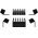 Goobay k�belrendez� 5-Slots fekete 2db/csomag ragaszt�s elt�vol�that�