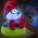 Papa Schlumpf hordozhat� LED �jszakai l�mpa 1800-0049 3 AA Mignon ceruza elemmel