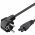 V�d�f�ldes h�l�zati k�bel Schuko CEE 7/7 90� - IEC-60320-C5 (Mickey Mouse) 3,0m fekete 3x0,75mm2