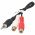 Audio-video k�bel 0,2m 1x RCA (cinch) dug� 2x RCA (cinch) aljzat