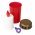 LED s�rjelz� piros gyertyaf�ny 13,2x7,3cm 2x AA Mignon ceruza LR6 elemmel