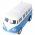 WELLY Retro Bus Bulli t�vir�ny�t�s modell 124 k�k 5x AA Mignon ceruza elemekkel egy�tt