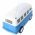 WELLY Retro Bus Bulli t�vir�ny�t�s modell 124 k�k 5x AA Mignon ceruza elemekkel egy�tt