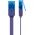 Goobay CAT 6A lapos U/UTP h�l�zati k�bel lila 2x RJ45 1,5x6 mm