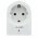 euro dug�s fali aljzat 2x USB 5V 2100mA feh�r gyermekz�rral t�lfesz�lts�g-v�delemmel piros LED