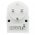 euro dug�s fali aljzat 2x USB 5V 2100mA feh�r gyermekz�rral t�lfesz�lts�g-v�delemmel piros LED