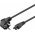 Goobay t�pk�bel 1,8m fekete 3x0,75mm2 Schuko (CEE7/7) 90� der�ksz�g� dug� C5 k�sz�l�kcsatlakoz�