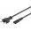Goobay h�l�zati k�bel 0,5m Eurodug� (Typ C, CEE7/16) C7 k�sz�l�kcsatlakoz� 2x0,75mm2 fekete