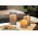 Goobay LED val�di viaszmantellel gyertya �vegben 7,5x12,5cm sz�rke-�tl�tsz� id�z�t� 2700K elemmel